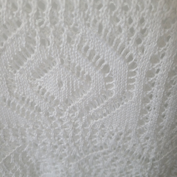 TRIBE Open Knit Crochet White Beach Cover Up Size Small - Picture 4 of 4